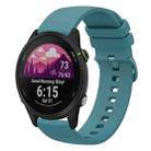 For Garmin Forerunner 255S 18mm Solid Color Soft Silicone Watch Band(Pine Green) - 1