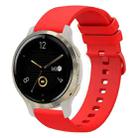 For Garmin Venu 2S 18mm Solid Color Soft Silicone Watch Band(Red) - 1