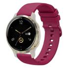 For Garmin Venu 2S 18mm Solid Color Soft Silicone Watch Band(Burgundy) - 1