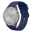 For Garmin Vivomove 3S 18mm Solid Color Soft Silicone Watch Band(Navy Blue) - 1