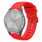 For Garmin Vivomove 3S 18mm Solid Color Soft Silicone Watch Band(Red) - 1