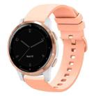 For Garmin Vivoactive 4S 18mm Solid Color Soft Silicone Watch Band(Pink) - 1