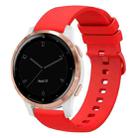 For Garmin Vivoactive 4S 18mm Solid Color Soft Silicone Watch Band(Red) - 1