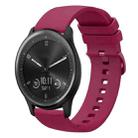 For Garmin Vivomove Sport 20mm Solid Color Soft Silicone Watch Band(Burgundy) - 1