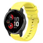 For Garmin Venu 2 Plus 20mm Solid Color Soft Silicone Watch Band(Yellow) - 1