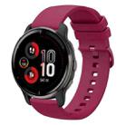 For Garmin Venu 2 Plus 20mm Solid Color Soft Silicone Watch Band(Burgundy) - 1