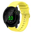 For Garmin Forerunner 158 20mm Solid Color Soft Silicone Watch Band(Yellow) - 1