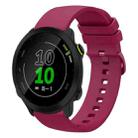 For Garmin Forerunner 158 20mm Solid Color Soft Silicone Watch Band(Burgundy) - 1