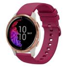 For Garmin Venu 20mm Solid Color Soft Silicone Watch Band(Burgundy) - 1