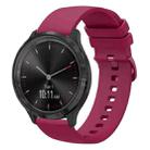 For Garmin Vivomove 3 20mm Solid Color Soft Silicone Watch Band(Burgundy) - 1