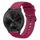 For Garminmove 3 20mm Solid Color Soft Silicone Watch Band(Burgundy) - 1