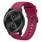 For Garmin Garminmove Style 20mm Solid Color Soft Silicone Watch Band(Burgundy) - 1