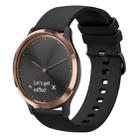 For Garmin Vivomove HR Sport 20mm Solid Color Soft Silicone Watch Band(Black) - 1