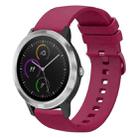 For Garmin Vivoactive 3 20mm Solid Color Soft Silicone Watch Band(Burgundy) - 1