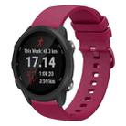 For Garmin Forerunner 245 20mm Solid Color Soft Silicone Watch Band(Burgundy) - 1