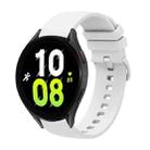 For Samsung Galaxy Watch5 44mm 20mm Solid Color Soft Silicone Watch Band(White) - 1