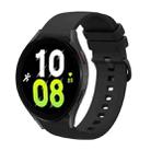 For Samsung Galaxy Watch5 44mm 20mm Solid Color Soft Silicone Watch Band(Black) - 1