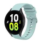 For Samsung Galaxy Watch5 Pro 45mm 20mm Solid Color Soft Silicone Watch Band(Sapphire Green) - 1