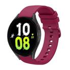 For Samsung Galaxy Watch5 Pro 45mm 20mm Solid Color Soft Silicone Watch Band(Wine Red) - 1