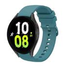 For Samsung Galaxy Watch5 Pro 45mm 20mm Solid Color Soft Silicone Watch Band(Pine Green) - 1