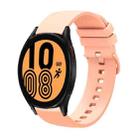 For Samsung Galaxy Watch4 40mm 20mm Solid Color Soft Silicone Watch Band(Pink) - 1