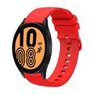 For Samsung Galaxy Watch4 40mm 20mm Solid Color Soft Silicone Watch Band(Red) - 1