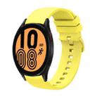 For Samsung Galaxy Watch4 40mm 20mm Solid Color Soft Silicone Watch Band(Yellow) - 1