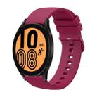 For Samsung Galaxy Watch4 40mm 20mm Solid Color Soft Silicone Watch Band(Wine Red) - 1