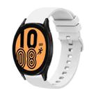 For Samsung Galaxy Watch4 44mm 20mm Solid Color Soft Silicone Watch Band(White) - 1