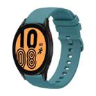 For Samsung Galaxy Watch4 44mm 20mm Solid Color Soft Silicone Watch Band(Pine Green) - 1