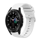 For Samsung  Galaxy Watch 4 Classic 42mm 20mm Solid Color Soft Silicone Watch Band(White) - 1