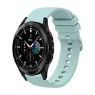 For Samsung  Galaxy Watch 4 Classic 42mm 20mm Solid Color Soft Silicone Watch Band(Sapphire Green) - 1