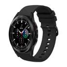 For Samsung  Galaxy Watch 4 Classic 42mm 20mm Solid Color Soft Silicone Watch Band(Black) - 1