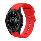For Samsung  Galaxy Watch 4 Classic 42mm 20mm Solid Color Soft Silicone Watch Band(Red) - 1