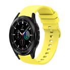 For Samsung  Galaxy Watch 4 Classic 42mm 20mm Solid Color Soft Silicone Watch Band(Yellow) - 1