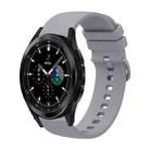 For Samsung  Galaxy Watch 4 Classic 42mm 20mm Solid Color Soft Silicone Watch Band(Grey) - 1