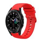 For Samsung  Galaxy Watch 4 Classic 46mm 20mm Solid Color Soft Silicone Watch Band(Red) - 1