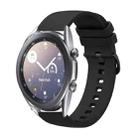 For Samsung Galaxy Watch3 41mm 20mm Solid Color Soft Silicone Watch Band(Black) - 1