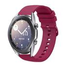 For Samsung Galaxy Watch3 41mm 20mm Solid Color Soft Silicone Watch Band(Wine Red) - 1