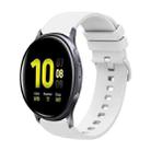 For Samsung Galaxy Watch Active 2 40mm 20mm Solid Color Soft Silicone Watch Band(White) - 1