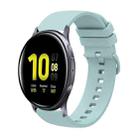 For Samsung Galaxy Watch Active 2 40mm 20mm Solid Color Soft Silicone Watch Band(Sapphire Green) - 1