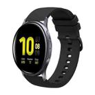 For Samsung Galaxy Watch Active 2 40mm 20mm Solid Color Soft Silicone Watch Band(Black) - 1