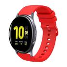 For Samsung Galaxy Watch Active 2 40mm 20mm Solid Color Soft Silicone Watch Band(Red) - 1