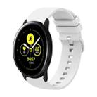 For Samsung Galaxy Watch Active 40mm 20mm Solid Color Soft Silicone Watch Band(White) - 1