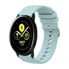 For Samsung Galaxy Watch Active 40mm 20mm Solid Color Soft Silicone Watch Band(Sapphire Green) - 1