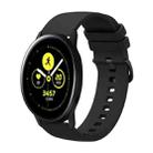 For Samsung Galaxy Watch Active 40mm 20mm Solid Color Soft Silicone Watch Band(Black) - 1