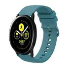 For Samsung Galaxy Watch Active 40mm 20mm Solid Color Soft Silicone Watch Band(Pine Green) - 1