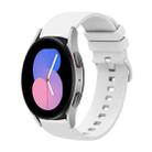 For Samsung Galaxy Watch 42mm 20mm Solid Color Soft Silicone Watch Band(White) - 1