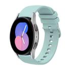 For Samsung Galaxy Watch 42mm 20mm Solid Color Soft Silicone Watch Band(Sapphire Green) - 1