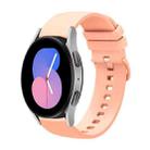 For Samsung Galaxy Watch 42mm 20mm Solid Color Soft Silicone Watch Band(Pink) - 1